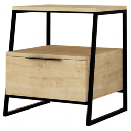 FWStyle Pal Oak Single Door Bedside Table - thumbnail 2