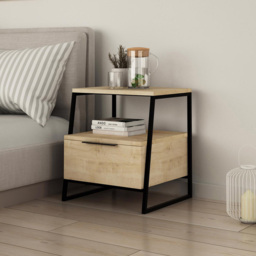 FWStyle Pal Oak Single Door Bedside Table - thumbnail 4