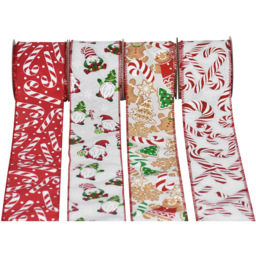 Single Candy Cane Lane Novelty Candy Cane Christmas Ribbon in Assorted styles - thumbnail 2