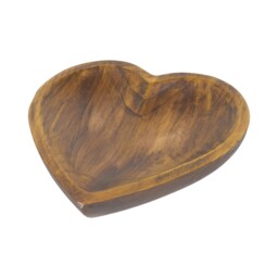 Heart Shape Natural Brown Wooden Bowl - thumbnail 2