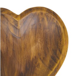 Heart Shape Natural Brown Wooden Bowl - thumbnail 3