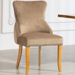 Artemis Home Orvino Brown Velvet Fabric Dining Chair Set of 2 - thumbnail 1