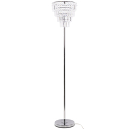 ValueLights Kelsks Acrylic Clear Jewel Droplet Chrome Floor Lamp with LED Bulb