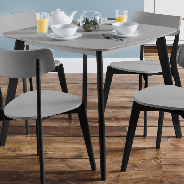 Julian Bowen Casa 4 Seater Square Dining Table Grey and Black - image 1