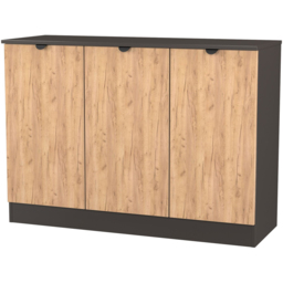 Crowndale Bora 3 Door Gold Craft Oak and Graphite Sideboard Ready Assembled - thumbnail 4