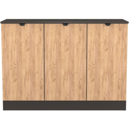 Crowndale Bora 3 Door Gold Craft Oak and Graphite Sideboard Ready Assembled - thumbnail 2