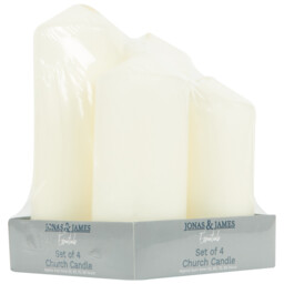 Set of 4 White Church Candles White