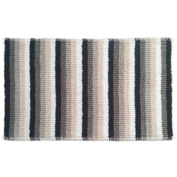 Black Combo Loop Stripe Bath Mat 50 x 80cm
