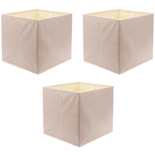 Homebase Plain Pink Compact Cube Storage Insert 3 Pack - image 1