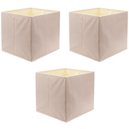 Homebase Plain Pink Compact Cube Storage Insert 3 Pack - thumbnail 1