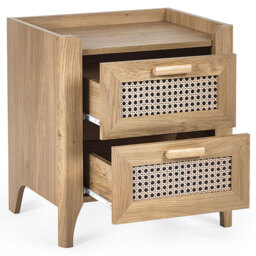 Julian Bowen Sydney 2 Drawer Rattan Effect Bedside Table - thumbnail 4