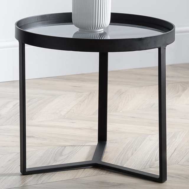 Julian Bowen Loft Smoked Glass Lamp Table - image 1