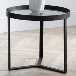 Julian Bowen Loft Smoked Glass Lamp Table