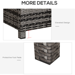 Outsunny Grey Rattan Coffee Table - thumbnail 4