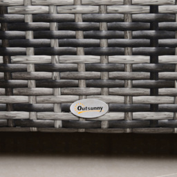 Outsunny Grey Rattan Coffee Table - thumbnail 3
