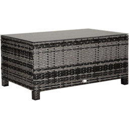 Outsunny Grey Rattan Coffee Table - thumbnail 2
