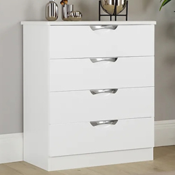 Crowndale Camden 4 Drawer White Gloss Chest of Drawers