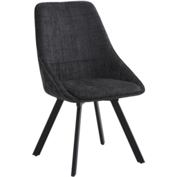 FWStyle Myla Black Chenille Upholstered Swivel Dining Chair Set of 2 - thumbnail 2