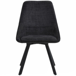 FWStyle Myla Black Chenille Upholstered Swivel Dining Chair Set of 2 - thumbnail 3