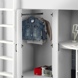 Julian Bowen Hercules All White High Sleeper with Storage - thumbnail 4