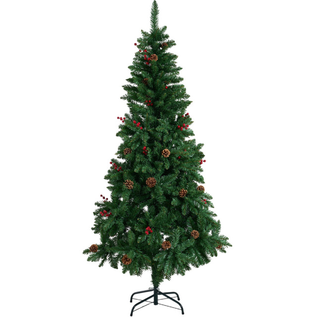 Living and Home Pine Cones and Berries Artificial Christmas Tree with Foldable Stand 6ft - image 1