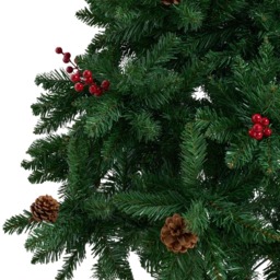 Living and Home Pine Cones and Berries Artificial Christmas Tree with Foldable Stand 6ft - thumbnail 2