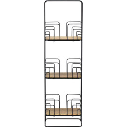 Bathstore 3 Shelf Black Wire Bamboo Bathroom Caddy - thumbnail 1