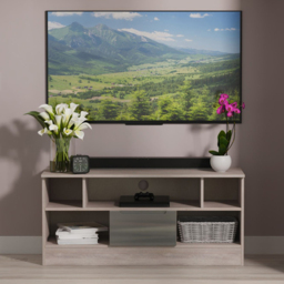 Crowndale Milan Grey Gloss and Grey Oak Single Drawer TV and Media Unit Ready Assembled