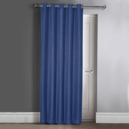 Velosso Waffle Navy Blackout Door Curtains 214 x 117cm