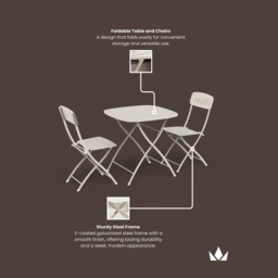 Royalcraft Venice Cashmere 2 Seater Square Bistro Set - thumbnail 4