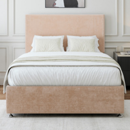 Bedmaster Double Mink Naples Linen Divan Base with Valencia Headboard