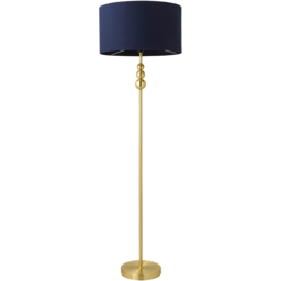 ValueLights Marissa Reni Navy Blue Shade and Gold Ball LED Floor Lamp