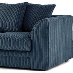 Luxor 2 Seater Navy Blue Jumbo Cord Fabric Sofa Set with Scatter Back - thumbnail 4