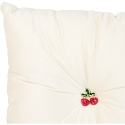 Cherries Embellished Cushion Off White - thumbnail 2