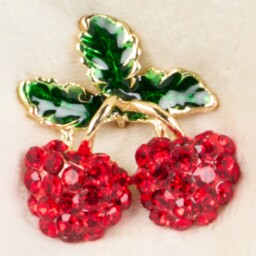 Cherries Embellished Cushion Off White - thumbnail 4