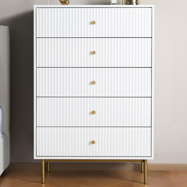 Home Garden Direct Devon 5 Drawer White Chest of Drawers - image 1