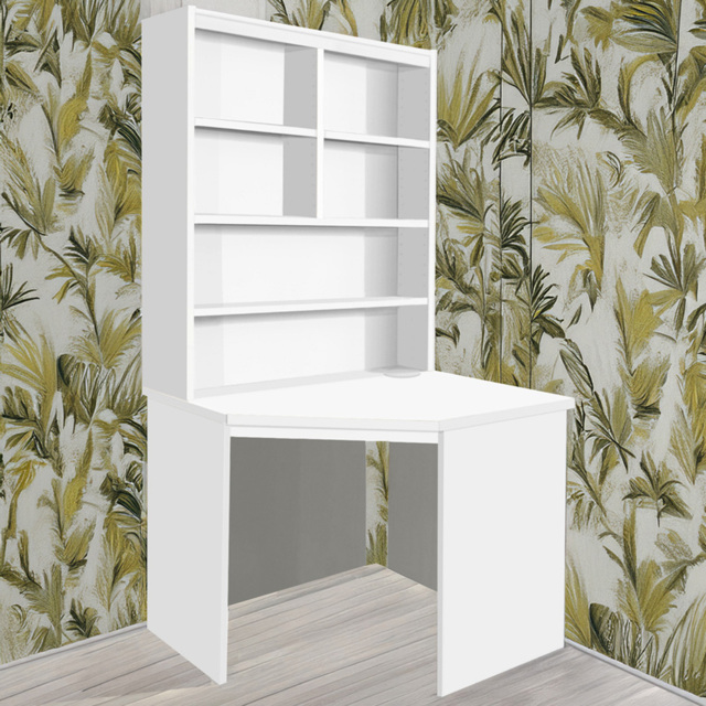 R White Cabinets White 6 Shelf Corner Desk with Hutch - image 1