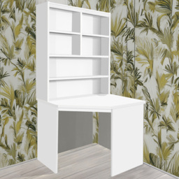 R White Cabinets White 6 Shelf Corner Desk with Hutch - thumbnail 1