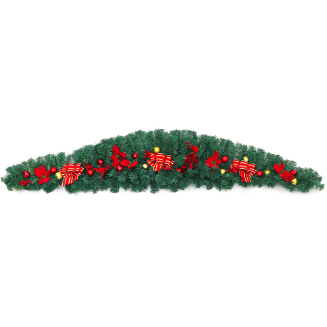 Living and Home Warm White LED Green Artificial Classic Christmas Swag 1.8m - image 1