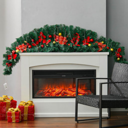 Living and Home Warm White LED Green Artificial Classic Christmas Swag 1.8m - thumbnail 2