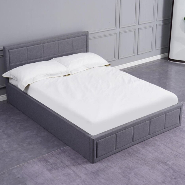 Portland Kosy Koala Double Grey Wooden Gas Lift Ottoman Bed with Mattress - image 1