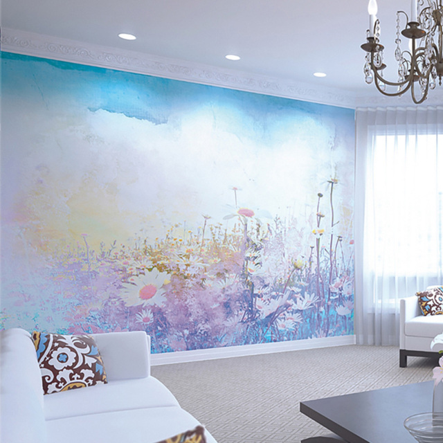 Origin Murals Daisy Meadow Purple Wall Mural - image 1