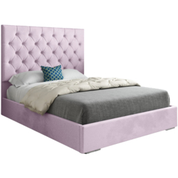 Alma Pink Super King Size Velvet Upholstered Bed Frame with Chesterfield Headboard - thumbnail 2
