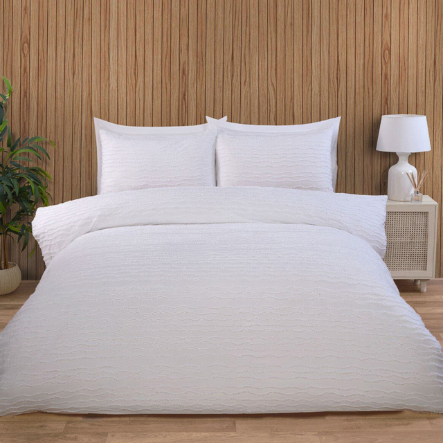 Marina White Super King Size Tufted Duvet Set - image 1