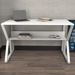 Decorotika Wake White Single Shelf Computer Desk