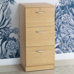 R White Cabinets Brown 3 Drawer Filing Cabinet