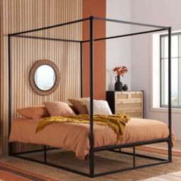 Farringdon Small Double Black Metal 4 Poster Bed Frame - thumbnail 1
