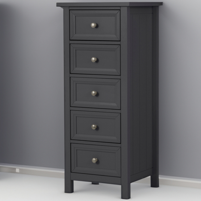 Julian Bowen Maine 5 Drawer Anthracite Tall Chest of Drawers - image 1
