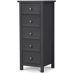 Julian Bowen Maine 5 Drawer Anthracite Tall Chest of Drawers - thumbnail 2