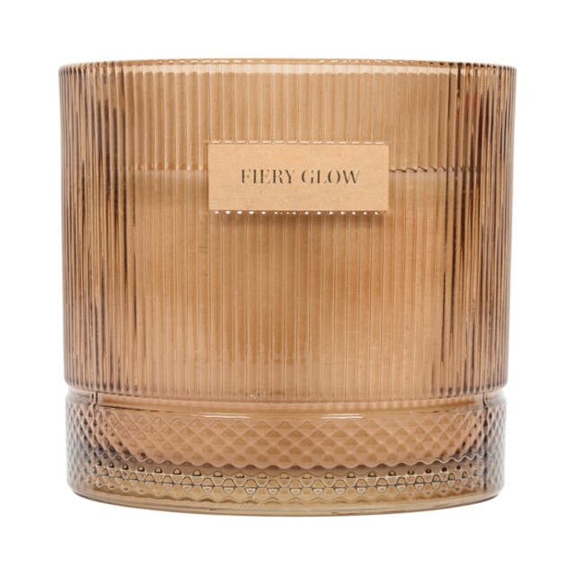 Fiery Glow Ribbed Large Candle - image 1